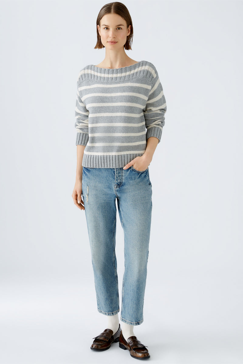 An image of the Oui Ribbed Striped Jumper