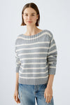 An image of the Oui Ribbed Striped Jumper