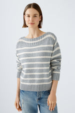 An image of the Oui Ribbed Striped Jumper