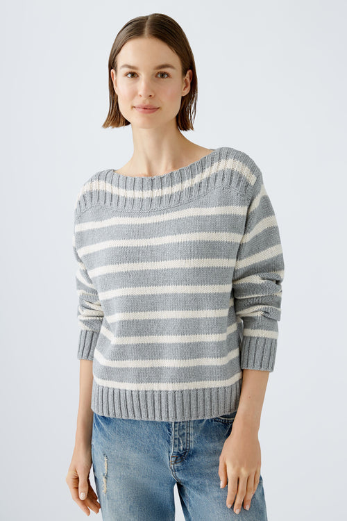 An image of the Oui Ribbed Striped Jumper