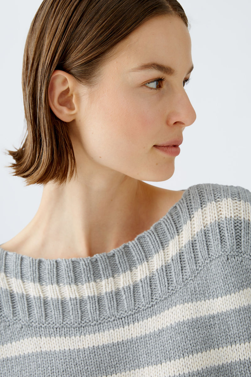 An image of the Oui Ribbed Striped Jumper