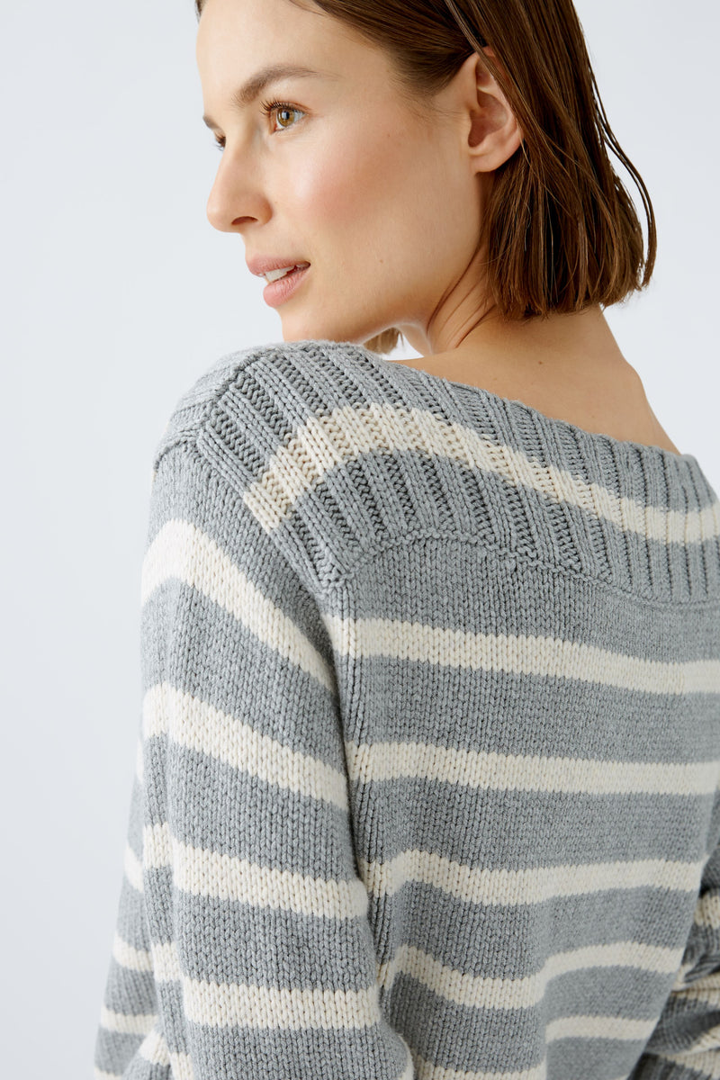 An image of the Oui Ribbed Striped Jumper
