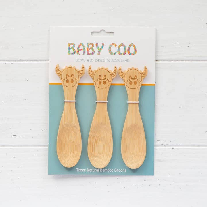 An image of the Hairy Coo Highland Cow Bamboo Spoons