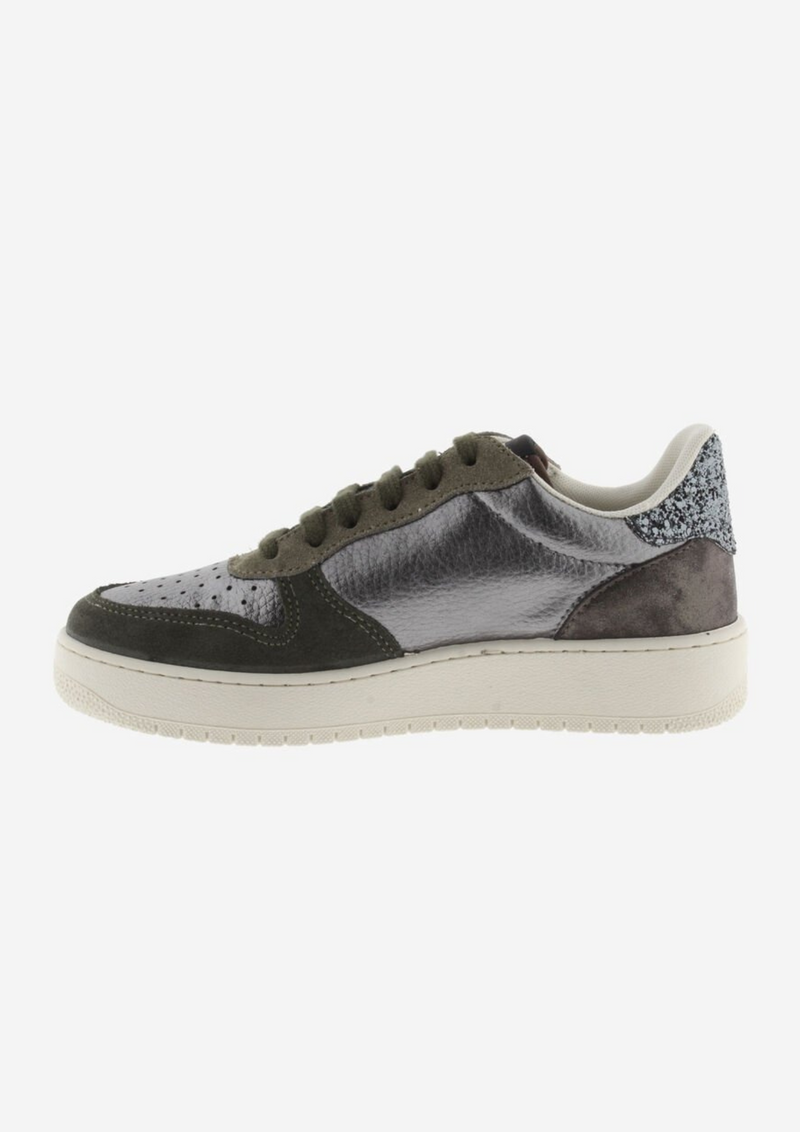 An image of the Victoria Madrid Metallic & Suede Trainer