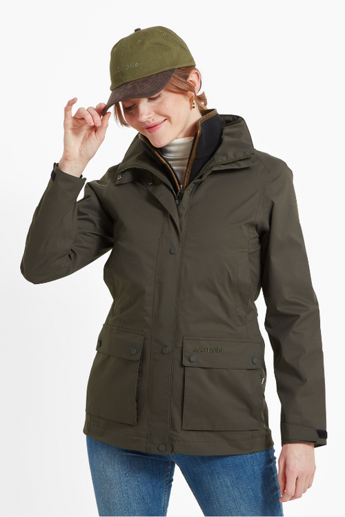 An image of a model wearing the Schoffel Edith Jacket Tundra.