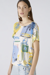 An image of the Oui Multi Print Short Sleeve Blouse