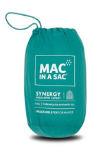 Mac in a Sac LDS Synergy Jacket. A lightweight packable jacket, comes with a sack for storage. This jacket has thermolite filling and reflective detailing and is in the colour Soft Teal.