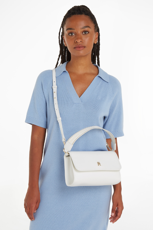 An image of the Tommy Hilfiger Hilfiger Monotype Flap Small Shoulder Bag