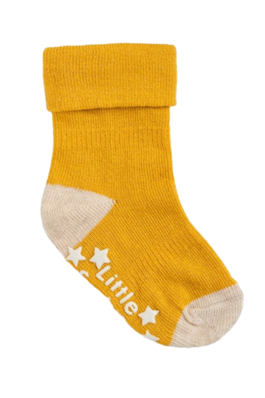 An image of the The Little Sock Co Mustard Non-Slip Stay On Socks