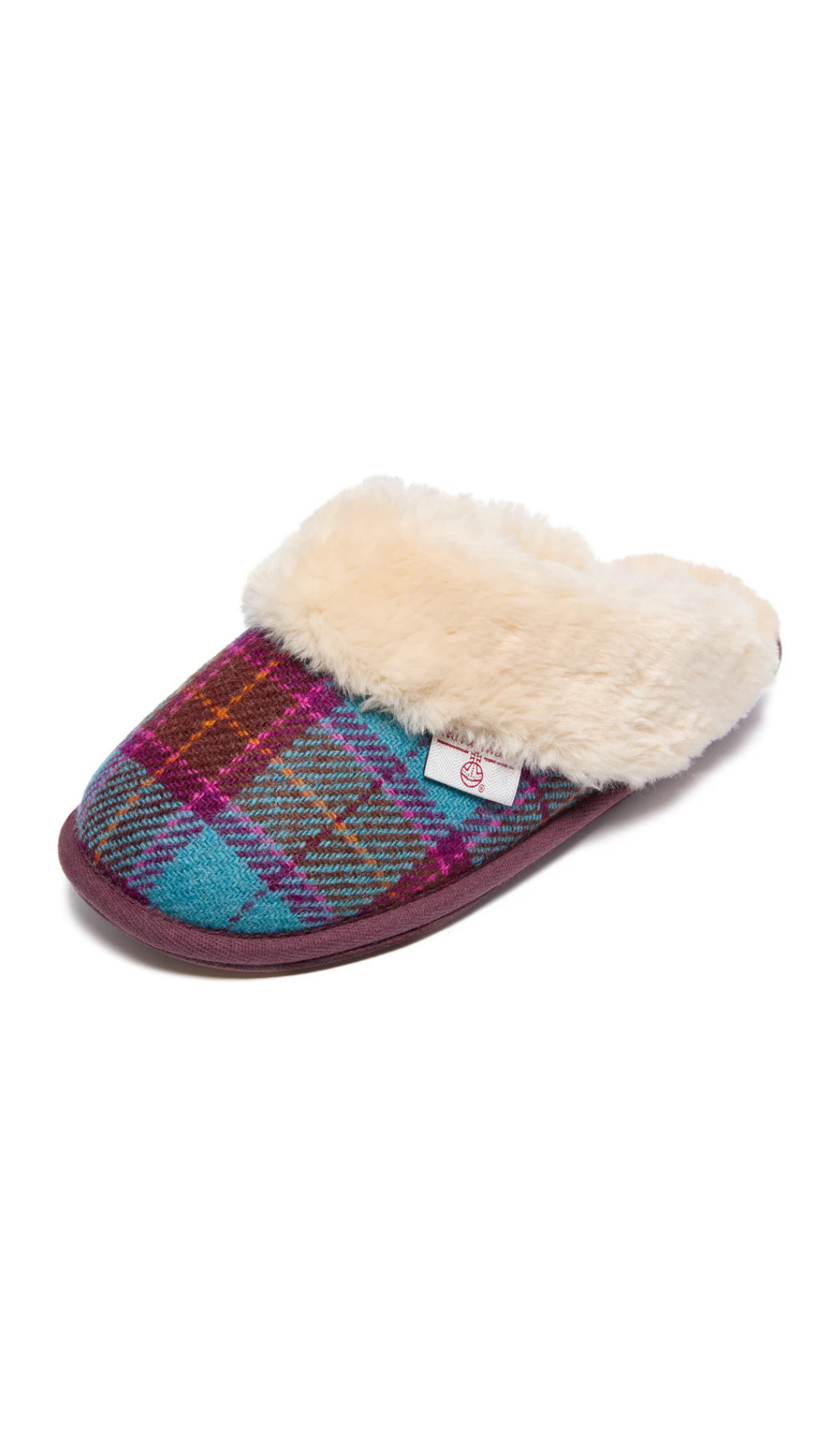 Pippa Faux Fur Lined Harris Tweed Mule
