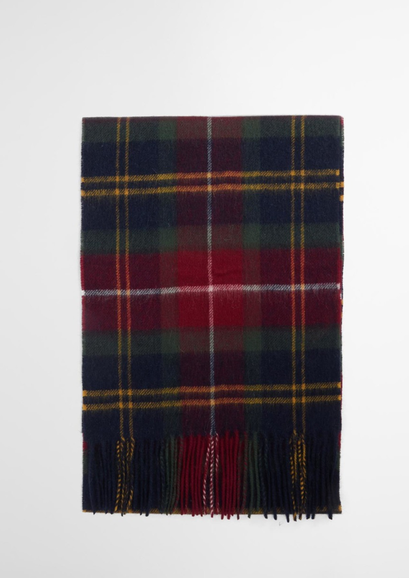 An image of the Barbour Wool Cashmere Tartan Scarf