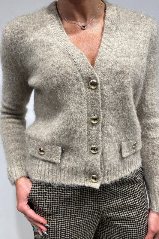 An image of the Marella Mohair Mix Cardigan-Biacco