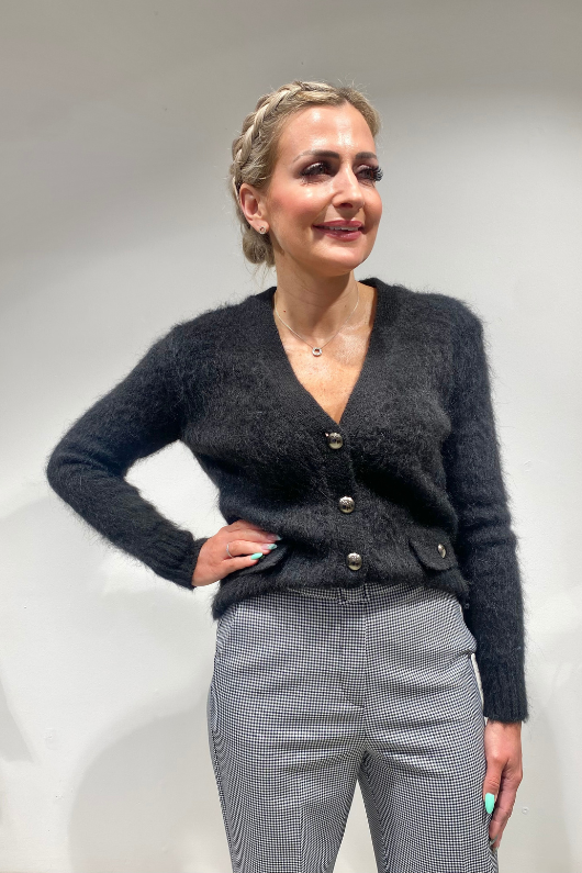 An image of the Marella Mohair Mix Cardigan-Biacco