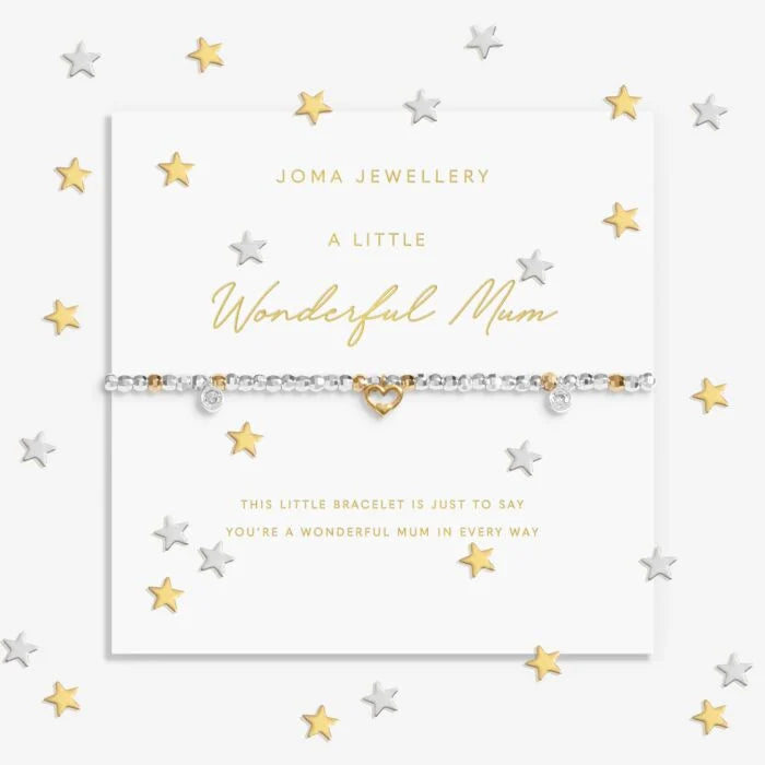 An image of the Joma Jewellery Sparkle Confetti A Little Wonderful Mum Bracelet