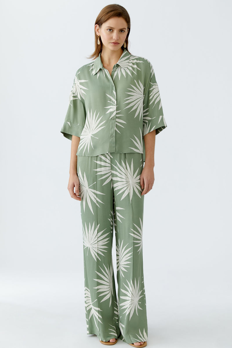 An image of the Oui Palm Print Blouse