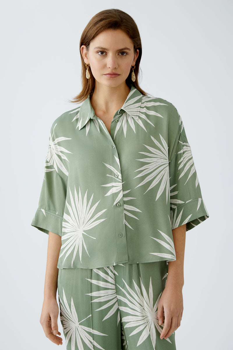 An image of the Oui Palm Print Blouse