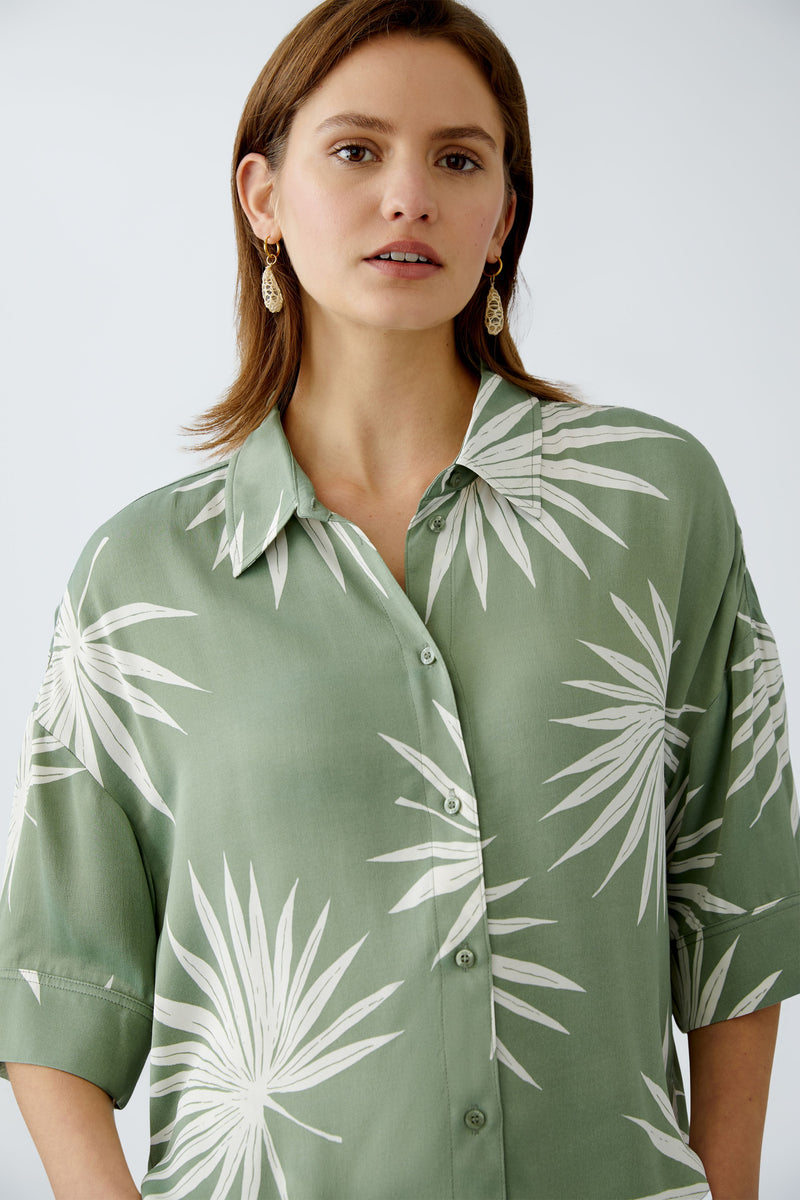 An image of the Oui Palm Print Blouse