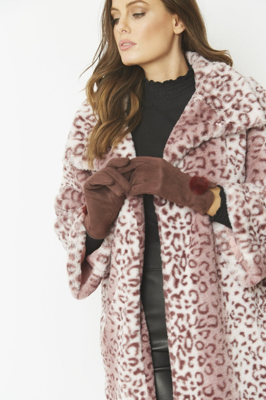 An image of the Jayley Suede Faux Pom Glove