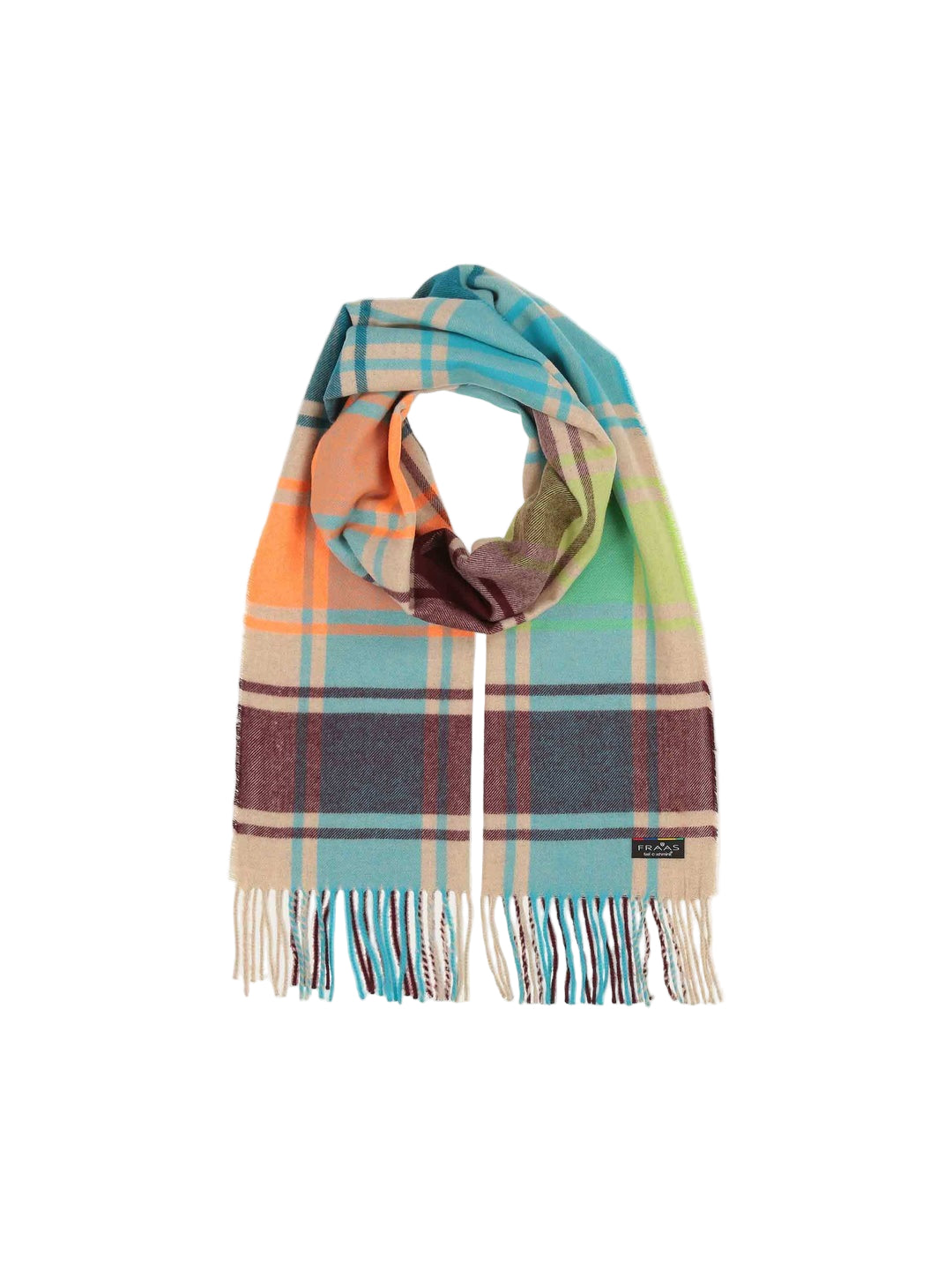 An image of the Fraas Modern Check Cashmink Scarf
