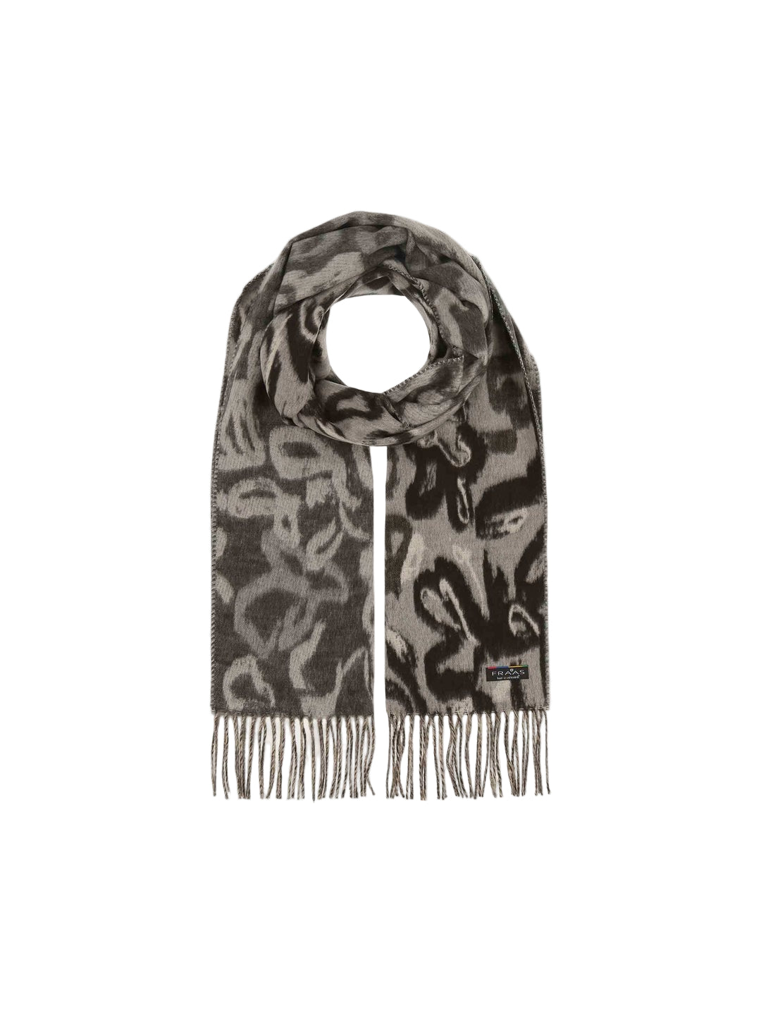 An image of the Fraas Abstract Fauna Cashmink Scarf