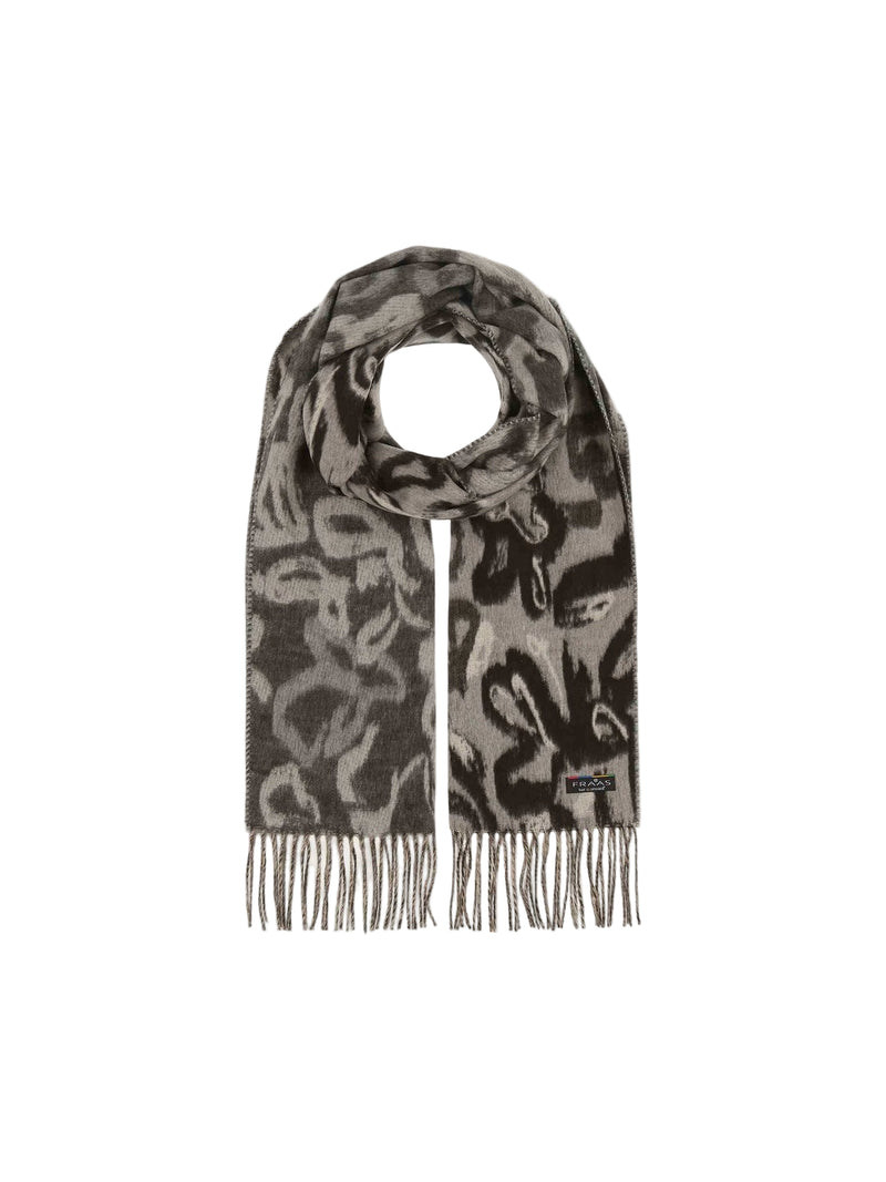 An image of the Fraas Abstract Fauna Cashmink Scarf