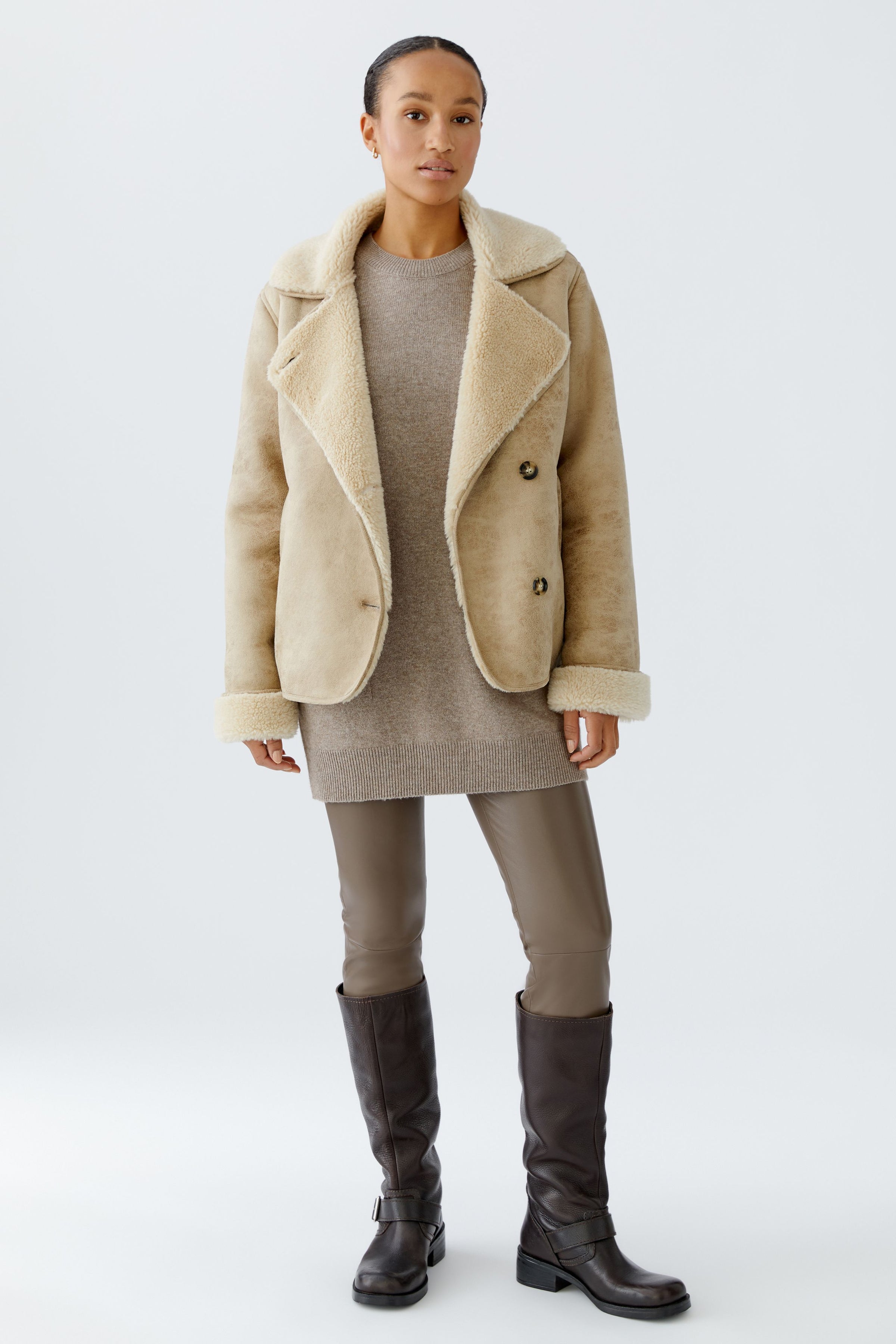 An image of the Oui Knitted Outdoor jacket