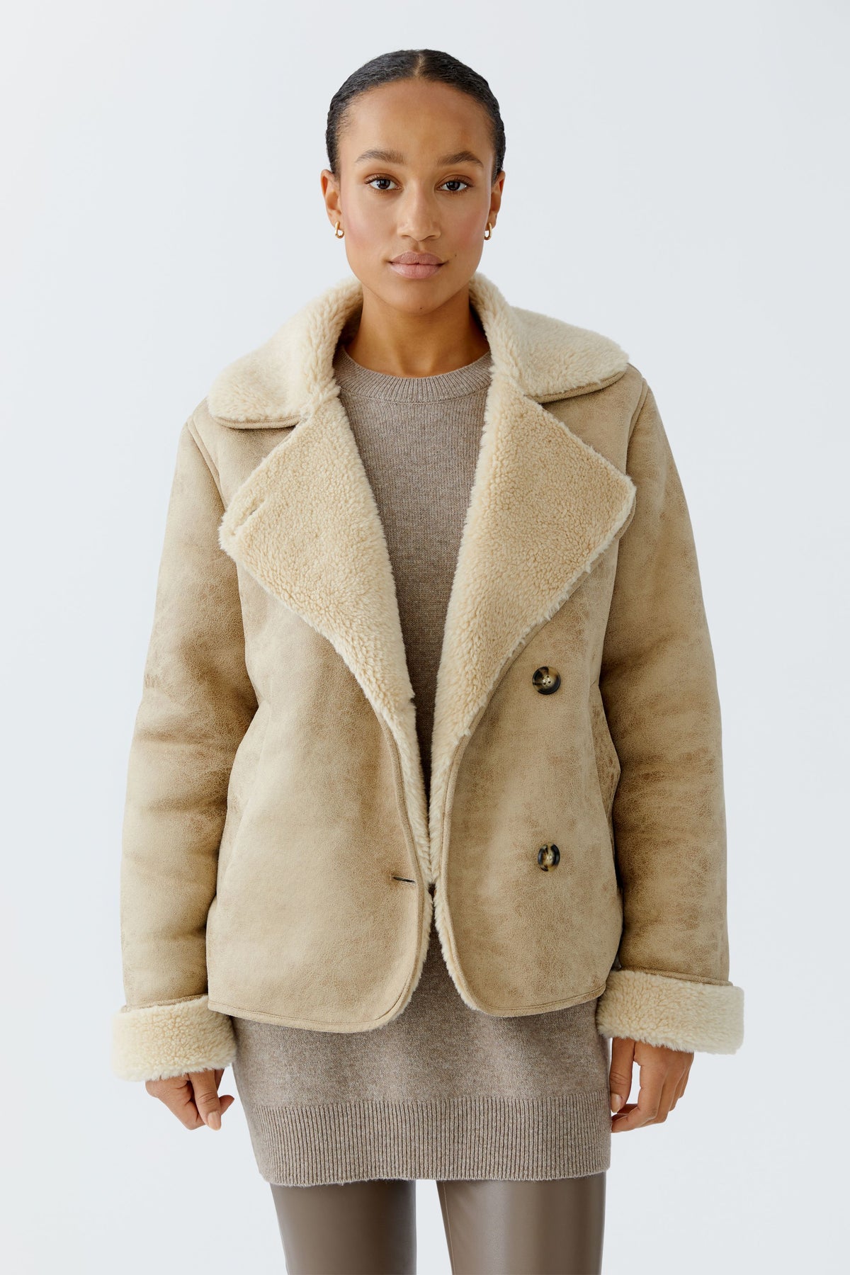 An image of the Oui Knitted Outdoor jacket