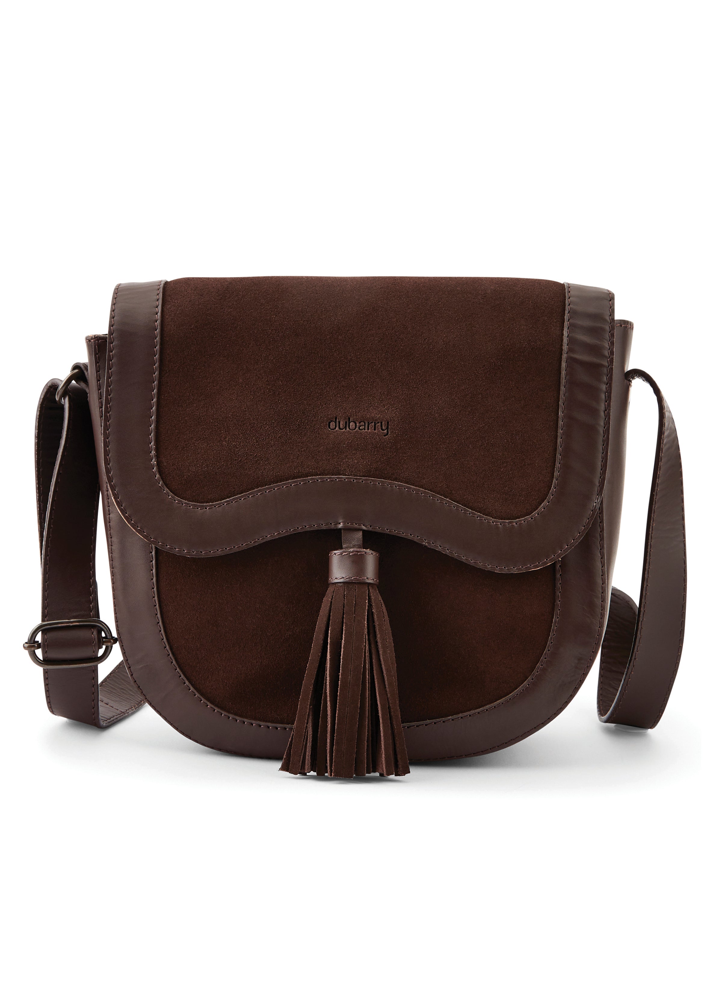 An image of the Dubarry Monart Suede Cross Body Saddle Bag
