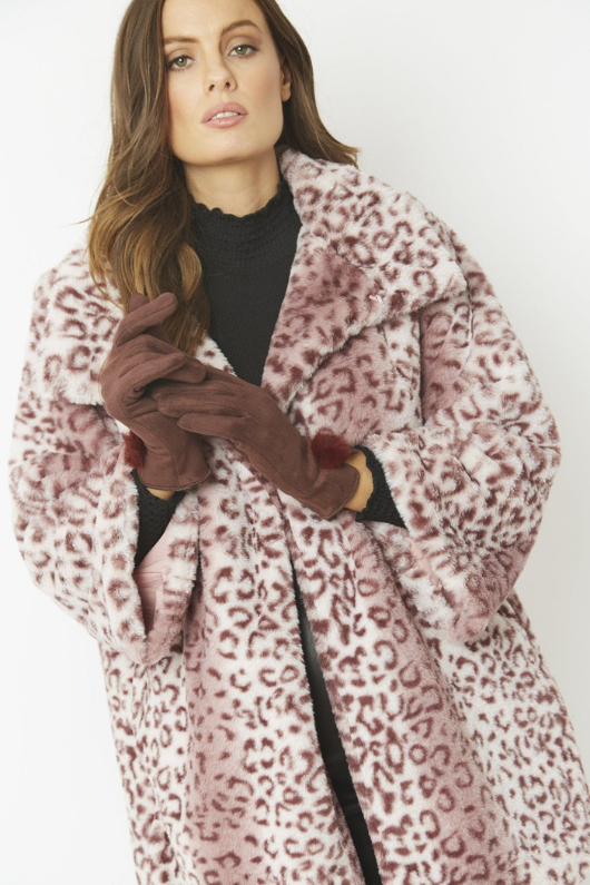 An image of the Jayley Suede Faux Pom Glove