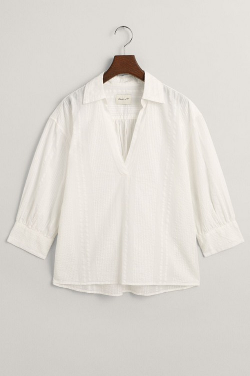 An image of the Gant Relaxed Fit Seersucker Striped Popover Shirt