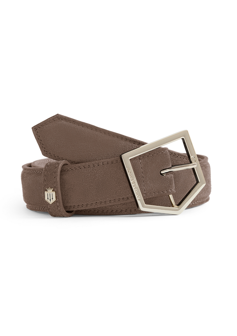 An image of the Fairfax & Favor Fairfax & Favor Felbrigg Belt Fog Suede