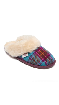 Pippa Faux Fur Lined Harris Tweed Mule