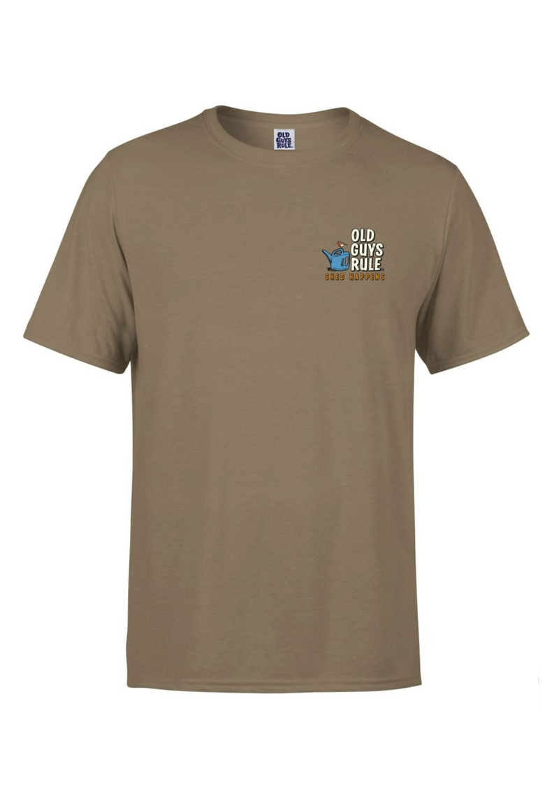 An image of the Old Guys Rule Shed Happens III T-Shirt