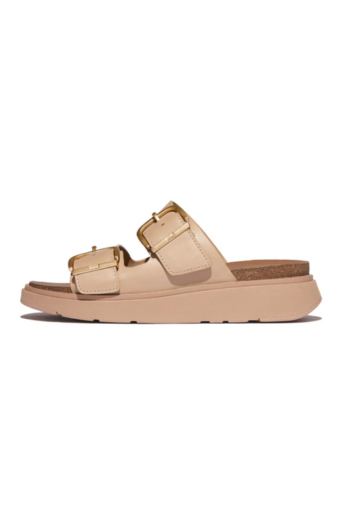 An image of the Fitflop Gen-FF Buckle Two-Bar Leather Slides