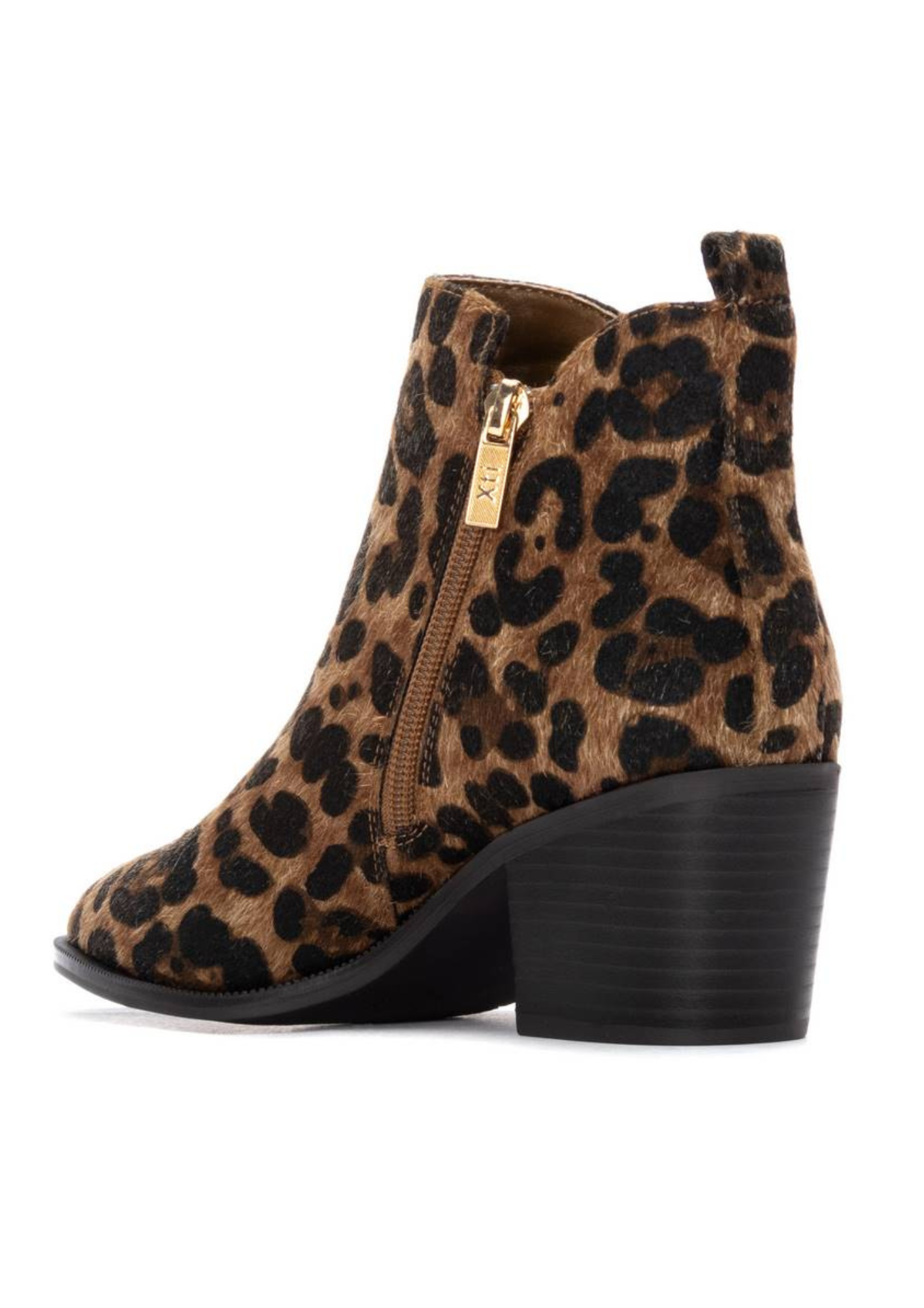 An image of the Xti Leopard Print Suede Ankle Boots