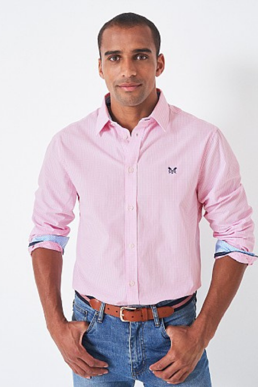 An image of the Crew Clothing Classic Micro Gingham Shirt