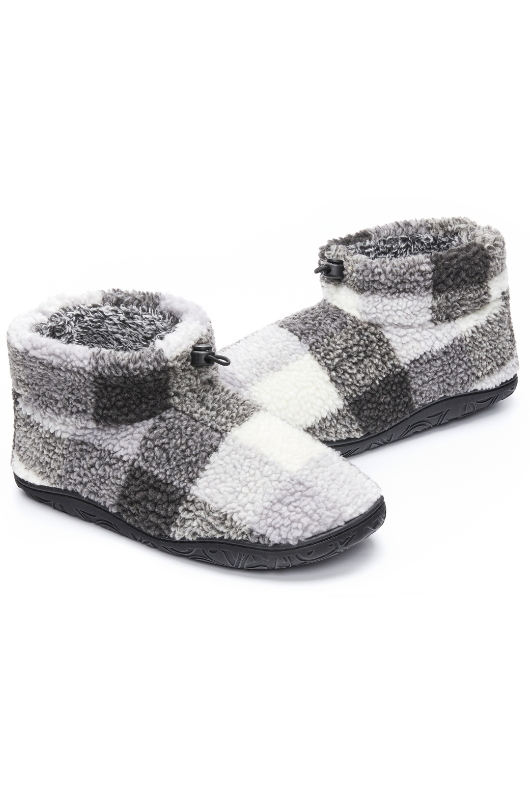 An image of the Bedroom Athletics Neeson Shorter Length Check Sherpa Slipper Boots
