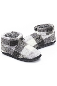 An image of the Bedroom Athletics Neeson Shorter Length Check Sherpa Slipper Boots