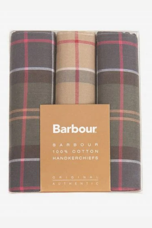 An image of the Barbour Handkerchief Gift Box Set in the colour Barbour Tartan Assortment 1.