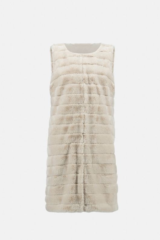 An image of the Joseph Ribkoff Faux Fur Long Gilet