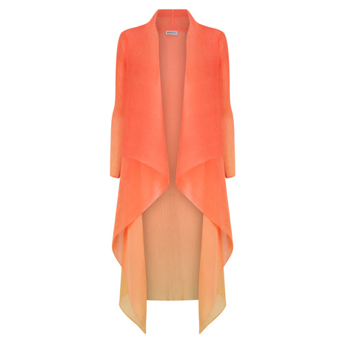 An image of the Alquema Collare Coat in the colour Peach Lemonade.