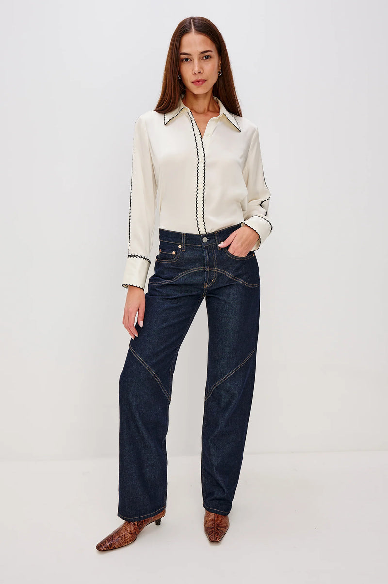 An image of the Rails Aloise Long Sleeve Button Down Top