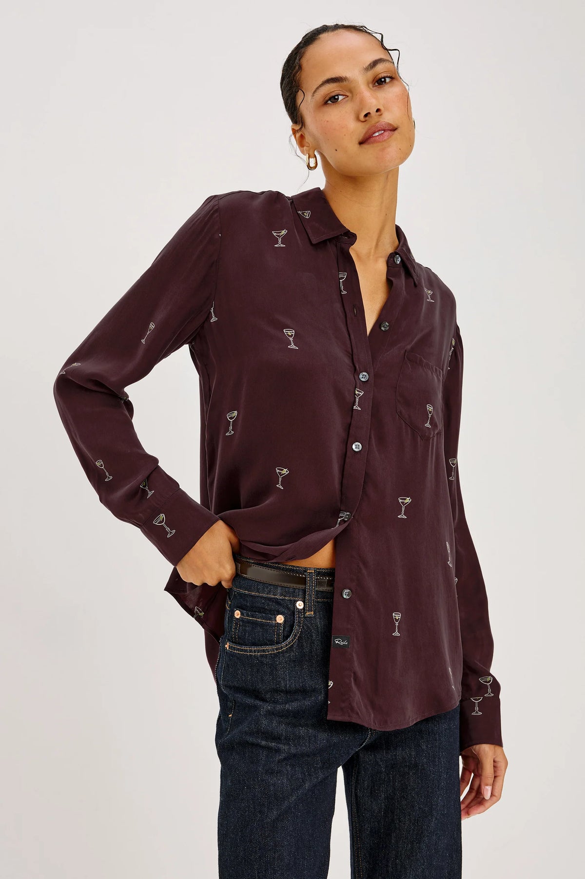 Alyssa Woven Button Down
