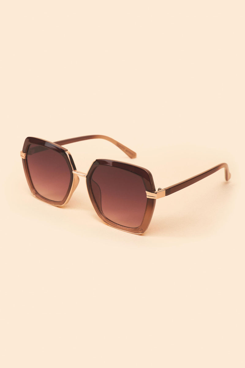 An image of the Powder Angelina Luxe Sunglasses - Mahogany