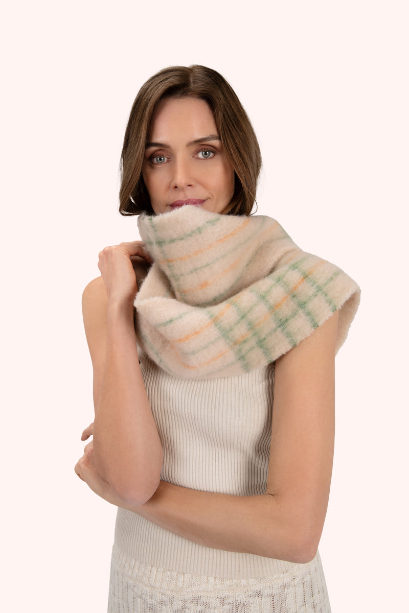 An image of the Powder Angelica Cosy Scarf - Cream/Sage