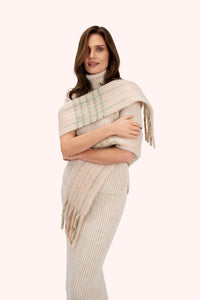 An image of the Powder Angelica Cosy Scarf - Cream/Sage