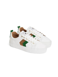 Fairfax & Favor Platform Alexandra Trainer Clover Green/Tan