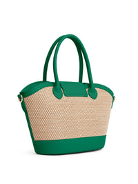 Fairfax & Favor Windsor Basket Bag Clover Green Leather
