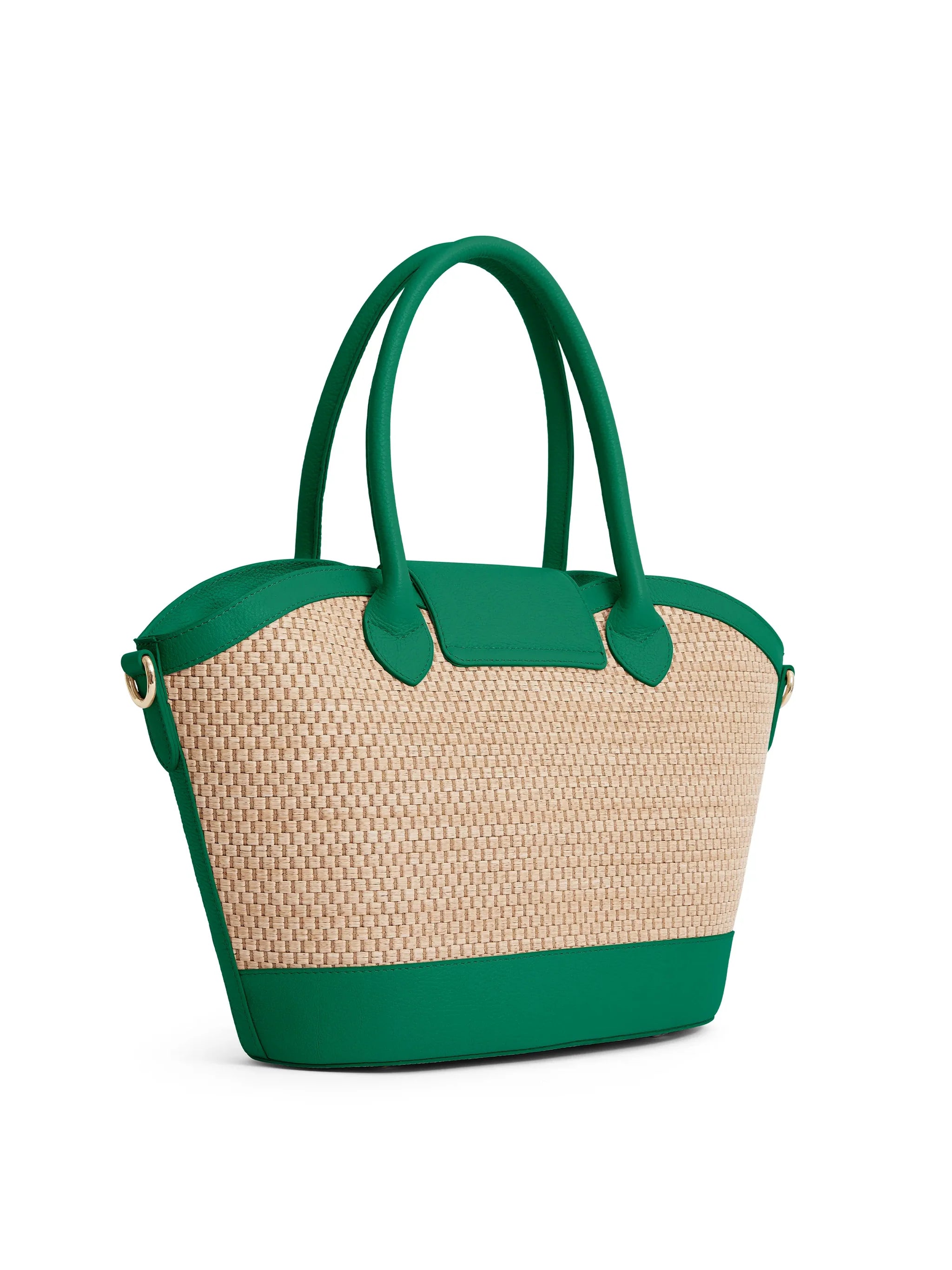 Fairfax & Favor Windsor Basket Bag Clover Green Leather