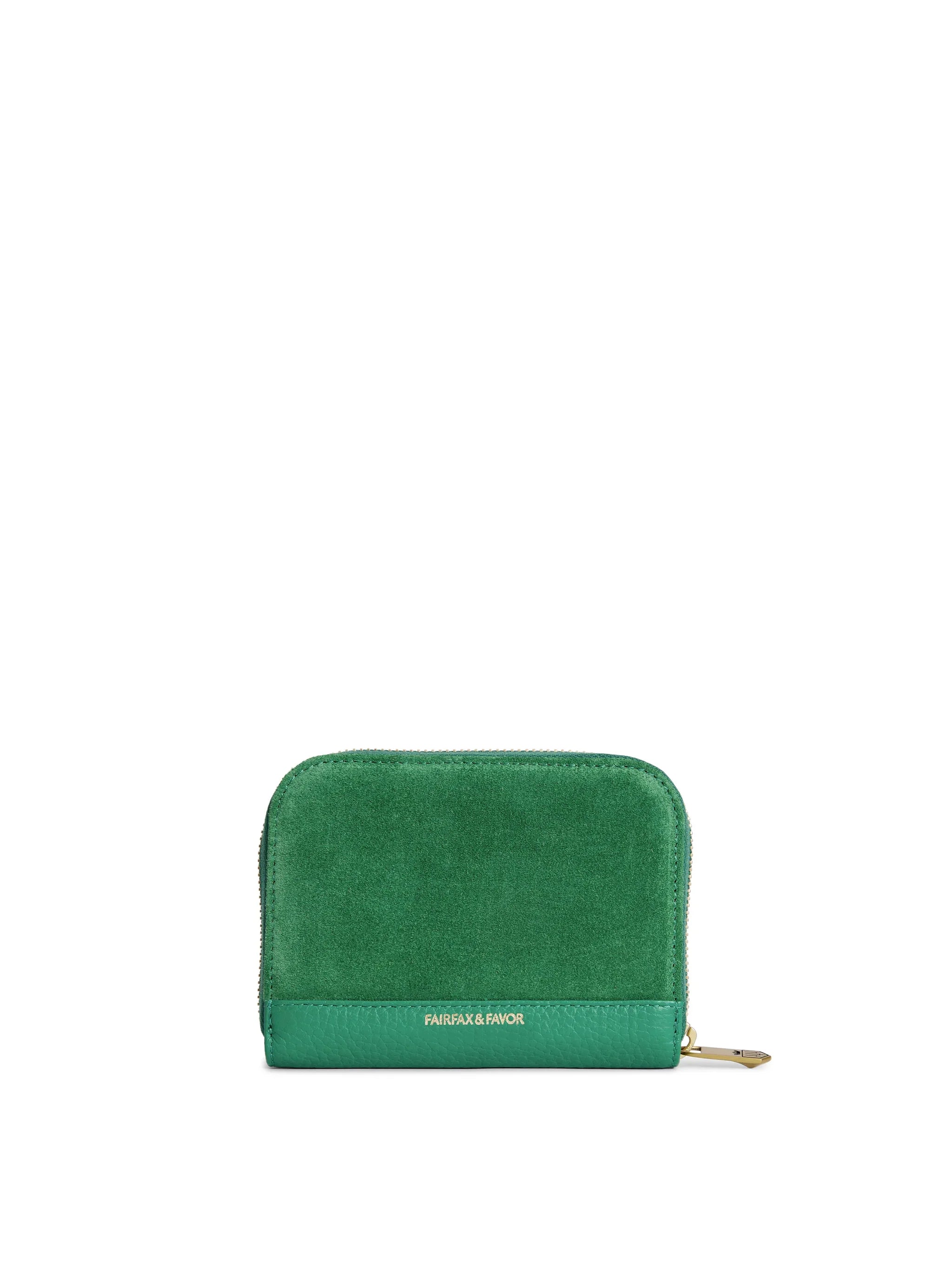 Fairfax & Favor Mini Salisbury Purse Clover Green Suede